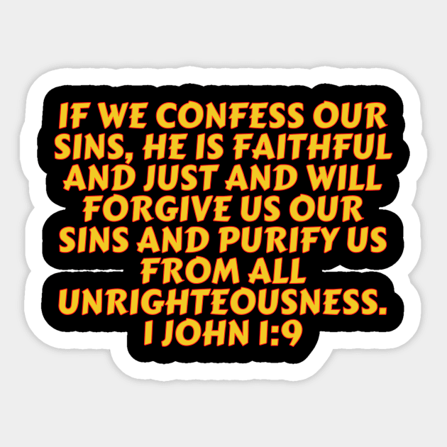 Bible Verse 1 John 1:9 Sticker by Prayingwarrior